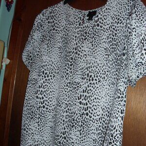 nwot worthington blouse xl animal print